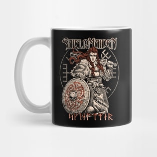 Norse Viking Shieldmaiden Female Warrior Vegvisir Mug